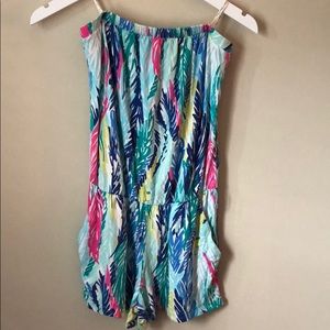 Lilly Pulitzer strapless romper.